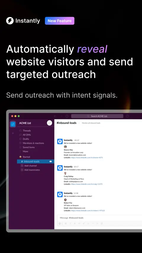 Instantly.ai ad: Trusted by over 20,000
