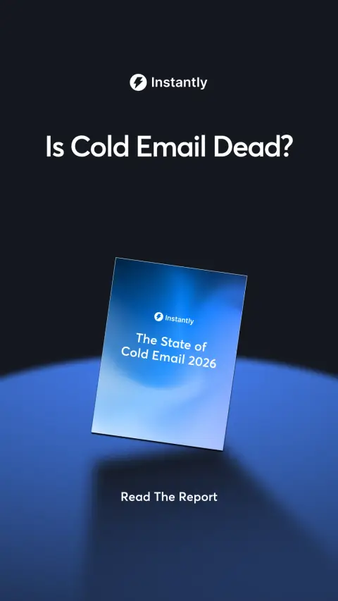 Instantly.ai ad: Cold Email Benchmark Report 2026
