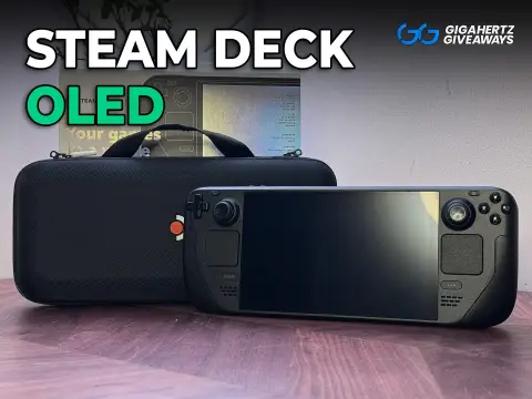 Gigahertz Giveaways UK ad: Steam Deck OLED 1TB