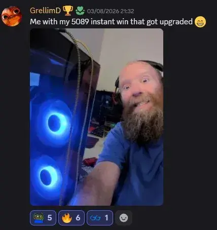 Gigahertz Giveaways UK ad: GG Gareth with the 5080 PC win! That was an UPGRADED PC win.. he originally…