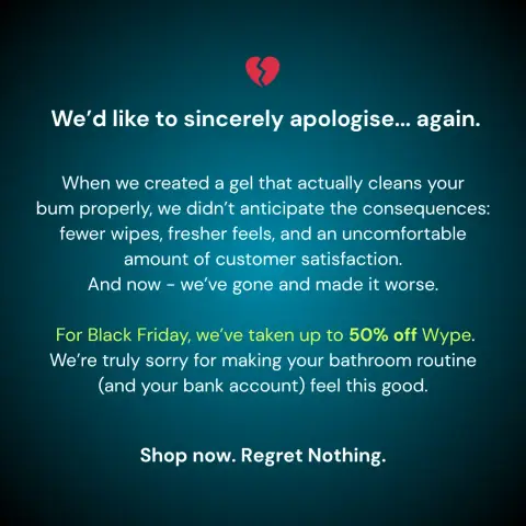 Wype ad: UP TO 50 % OFF 👀👀