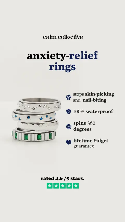 Calm Collective ad: Anxiety-Relieving Fidget Rings 🥰