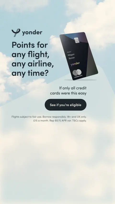 Yonder ad: No blackout dates. No airline lock-in. No nonsense.