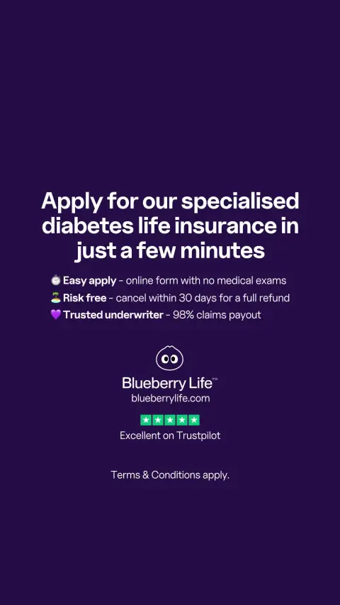 Blueberry Life ad: Life insurance for diabetes