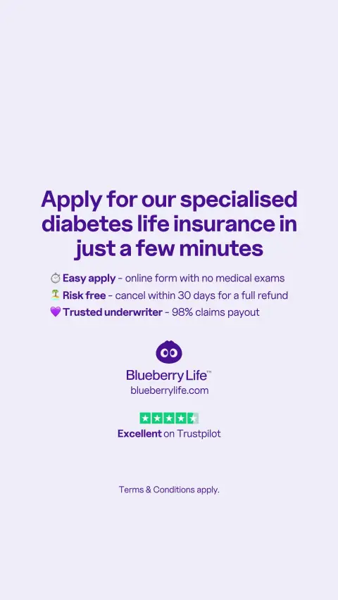 Blueberry Life ad: Life Insurance for Diabetes