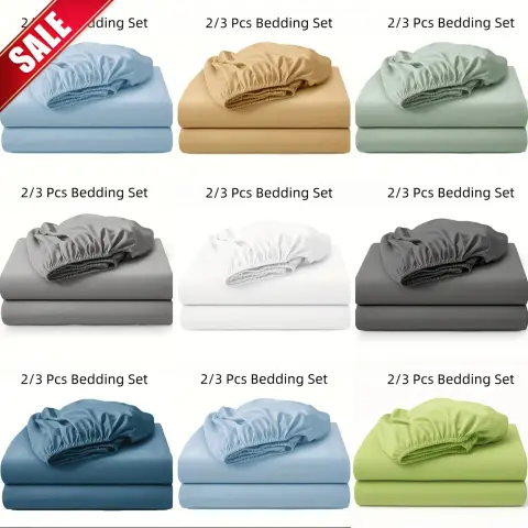 Temu United Kingdom ad: 2/3pcs Fitted Sheet Set, 360° Coverage, Soft And Skin-friendly, Breathable And…