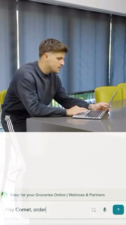 Perplexity AI ad: Dinner was planned, groceries delivered and the evening was saved. All thanks…