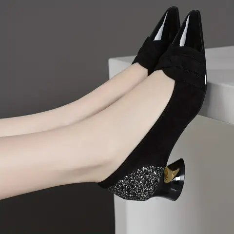 Temu Italia ad: 's Chunky Heels, Toe , ' Heels For &