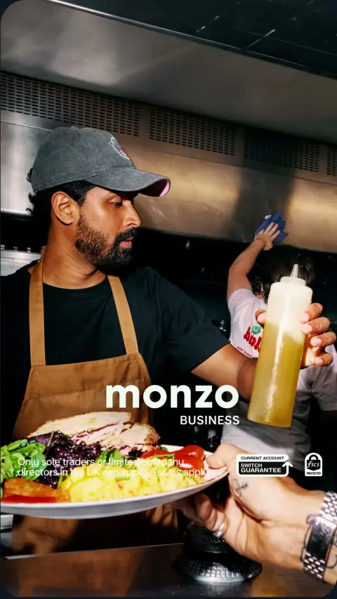 Monzo ad: Apply in minutes.