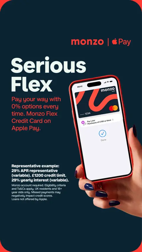 Monzo ad: Monzo Flex on Apple Pay