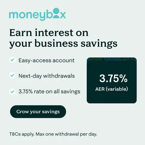 Moneybox ad: Unlock 3.75% (AER) variable on business savings. Easy access, fee-free. T&Cs…