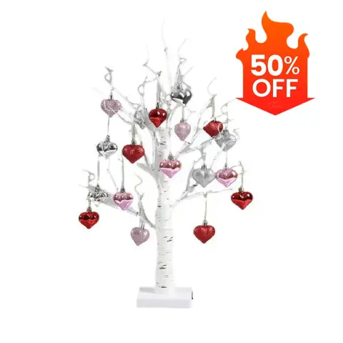 Naivetu ad: ✨ Magical LED Birch Tree with 18 Heart Ornaments ✨