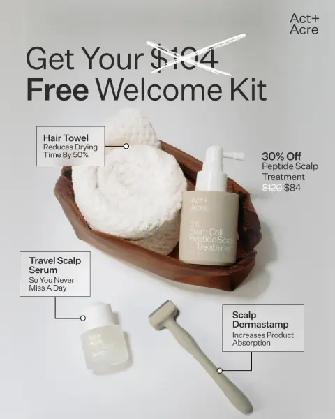 ActandAcre ad: A Pro-Aging, Peptide Rich Daily Scalp Treatment