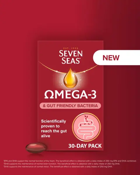 SevenSeas ad: Seven Seas Omega-3 & Gut Friendly Bacteria