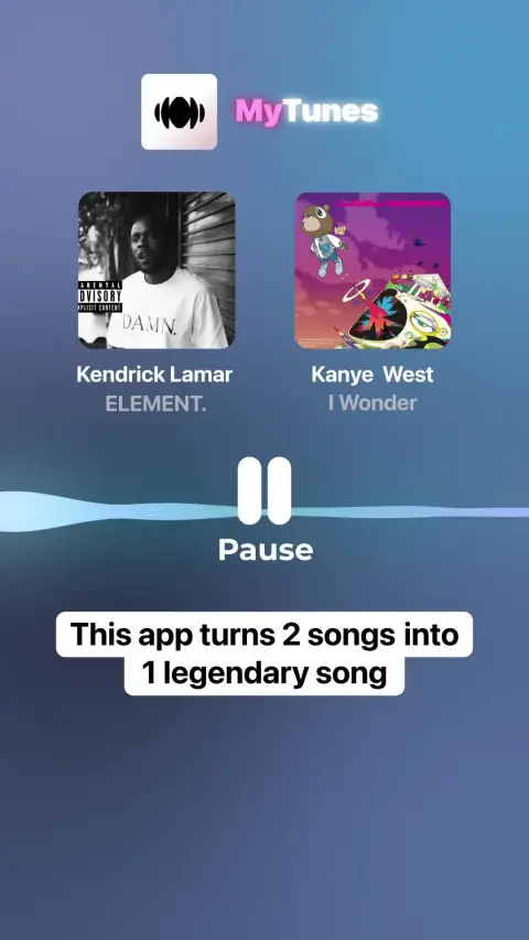 My Tunes : AI Music Generator ad: Turn 2 songs into 1 legendary track.