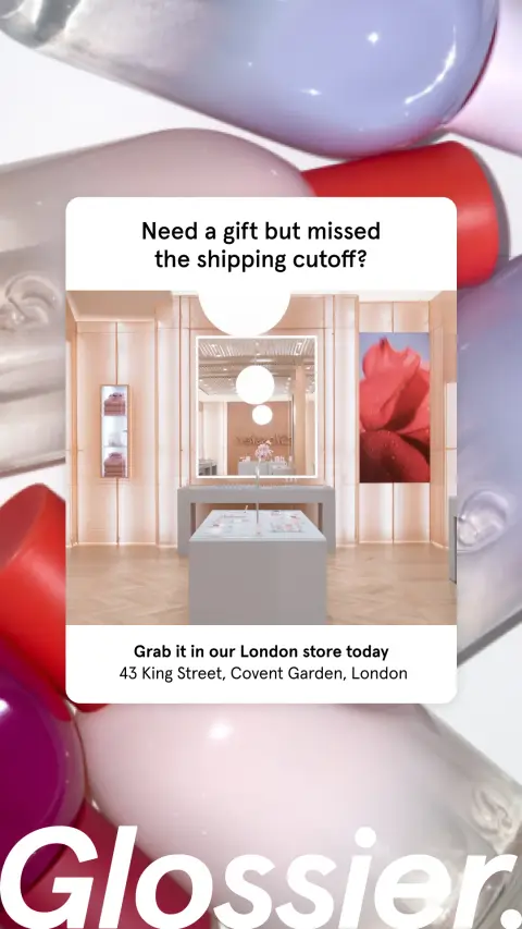 Glossier ad: The best gifts are at Glossier London