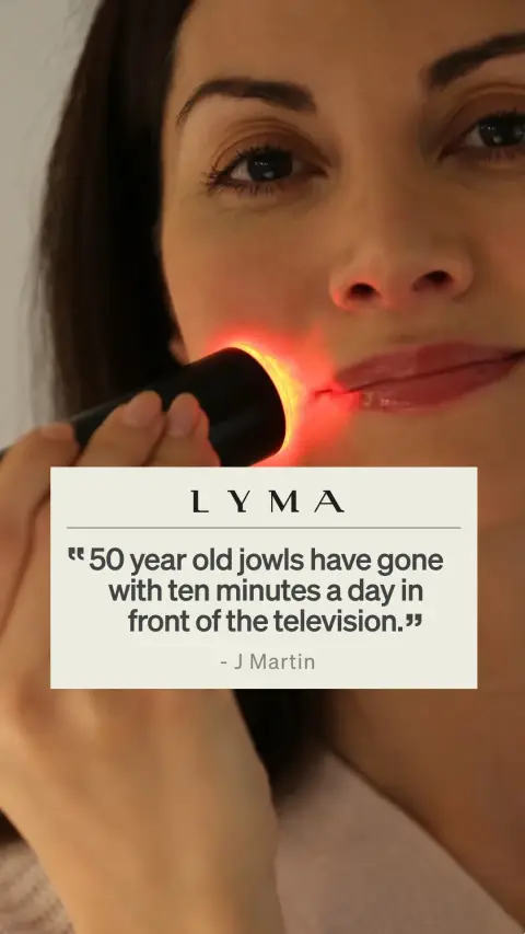 LYMA ad: 10 Minutes A Day. A Visibly Lifted Jawline.