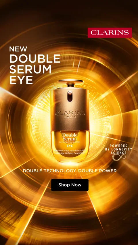 Clarins ad: NEW Double Serum Eye
