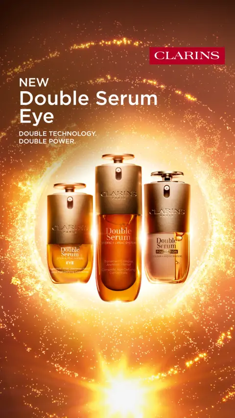 Clarins ad: NEW Double Serum Eye
