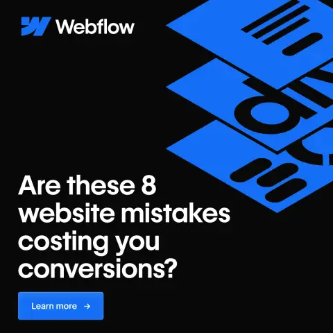 Webflow ad: 8 mistakes silently killing your website performance