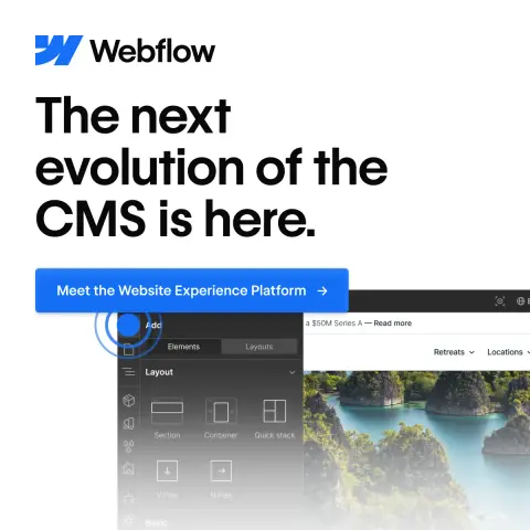 Webflow ad: Transform Your Website Experience