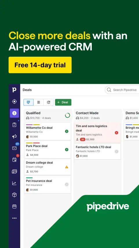 Pipedrive ad: Ready to close more deals?