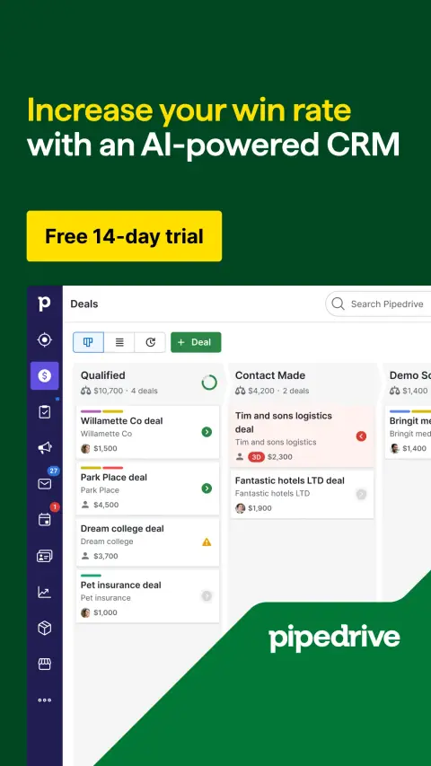 Pipedrive ad: Ready to close more deals?