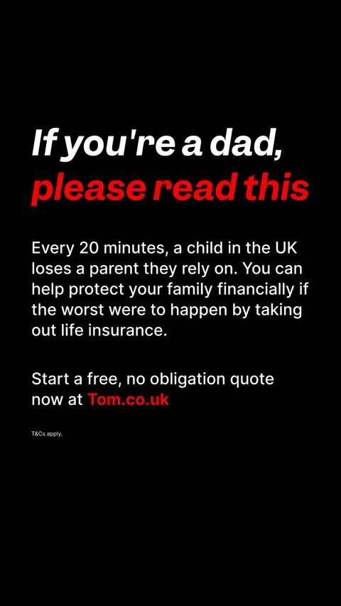 Tom.co.uk ad: Tom life insurance, for life's big moments.