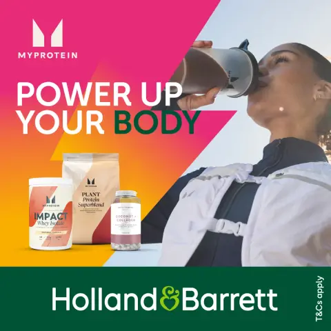 Holland & Barrett ad: Power up your body with Myprotein