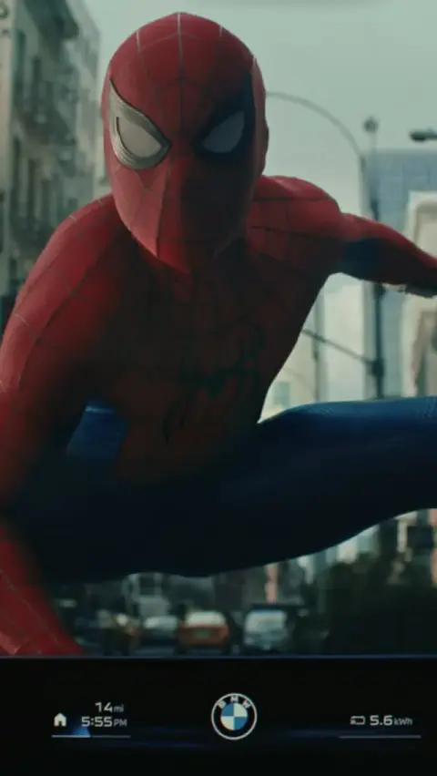 BMW ad: Some rides are worth taking… just ask Spider-Man.🤟 See #SpiderManBrandNewDay…