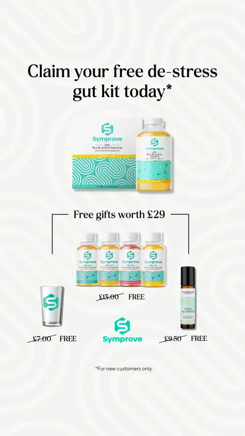 Symprove ad: 20% off plus free gifts worth £29