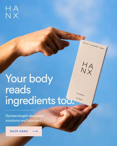 HANX ad: The condom your body actually likes.