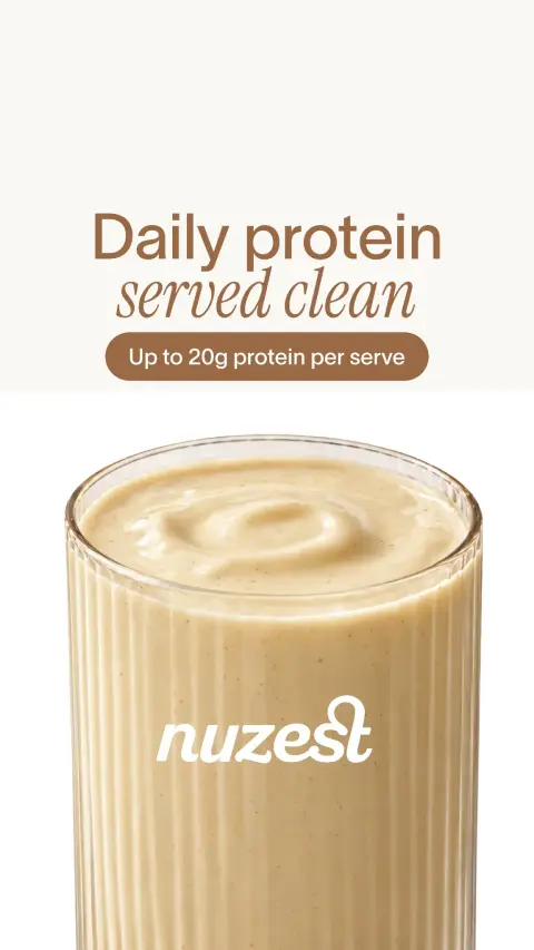 Nuzest ad: No chalky aftertaste. Just clean protein.