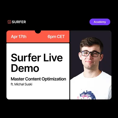 Positive Surfer ad: Surfer Live Demo: Master Content Optimization