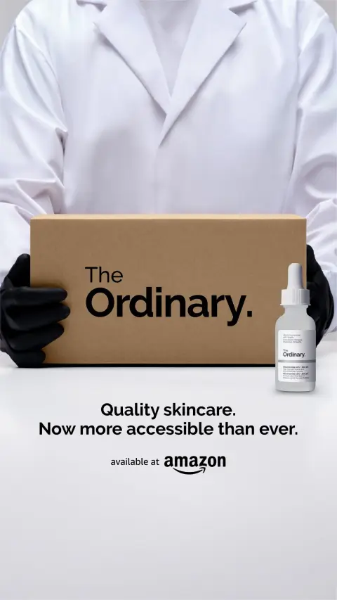 The Ordinary ad: Now at Amazon.