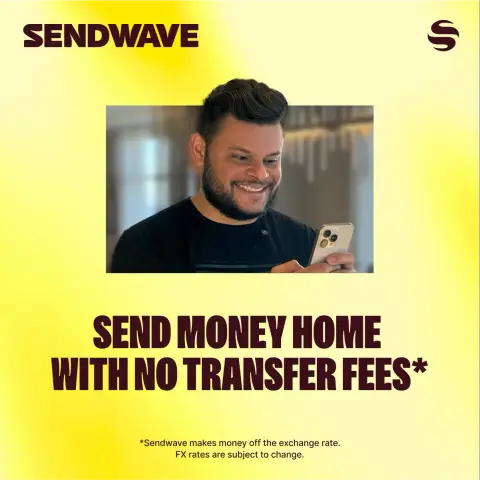 Sendwave ad: No fees. Just love.