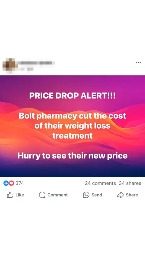 Bolt Pharmacy ad: Join Thousands of UK Customers Saving with Bolt Pharmacy