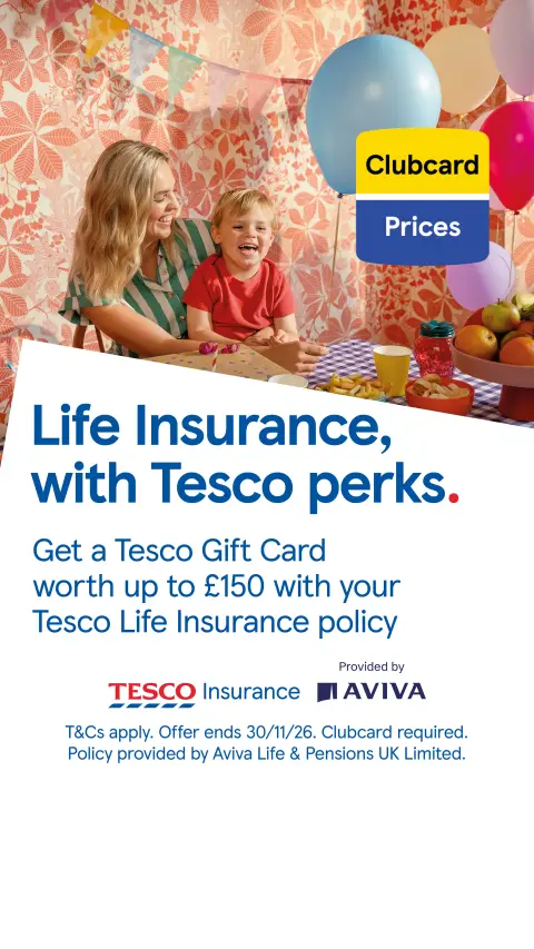 Tesco Insurance ad: Up to £150 Tesco Gift Card