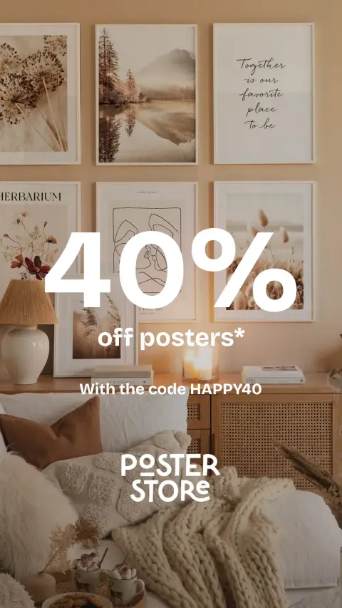 Poster Store ad: Our prices just got even happier!