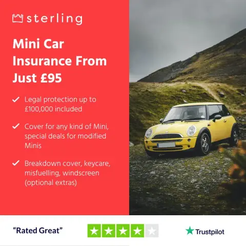 Sterling Insurance ad: Mini Car Insurance From Only £95
