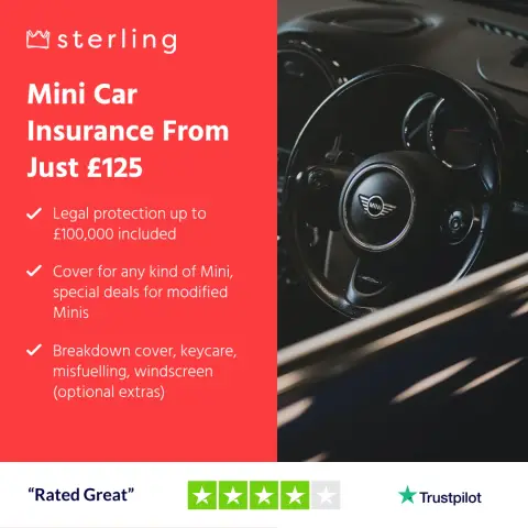 Sterling Insurance ad: Mini Car Insurance From Only £125