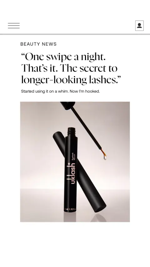 Uklash ad: Award-winning lash & brow serums