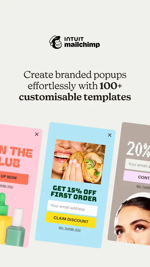 Intuit Mailchimp ad: Your Brand, Your Popups