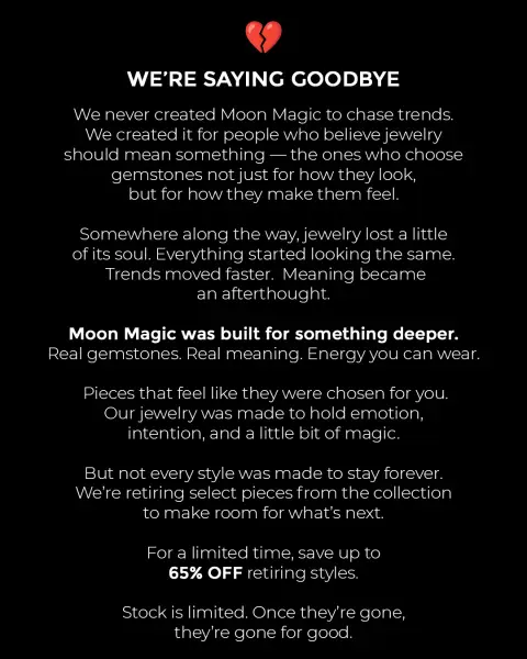 Moon Magic ad: SHOP FINAL CLEARANCE