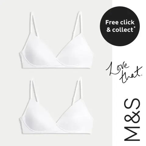 Marks and Spencer ad: 2 Pack Non Wired First Bras AA-D