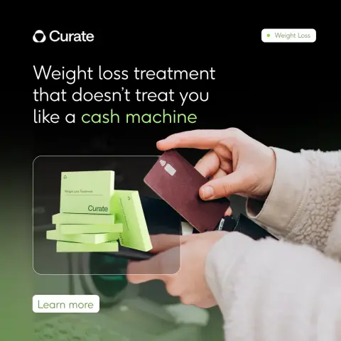 Curate Health ad: WELCOME35 for £35 Off
