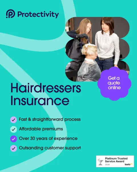 Protectivity ad: Mobile & Salon Hairdresser Insurance