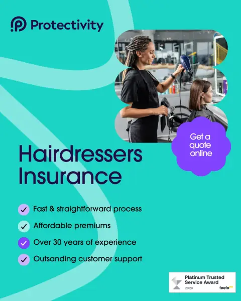 Protectivity ad: Mobile & Salon Hairdresser Insurance