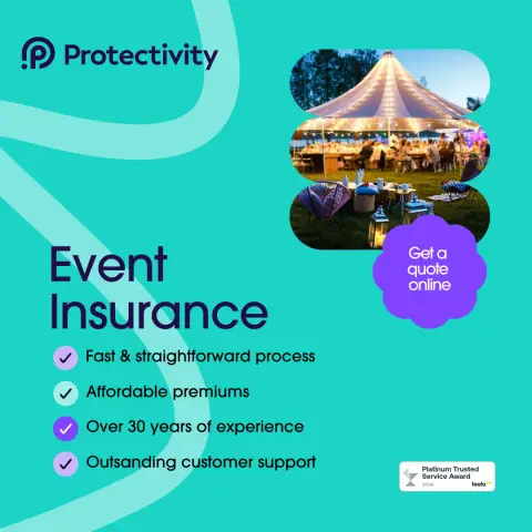 Protectivity ad: Event Insurance - Buy Online In Minutes