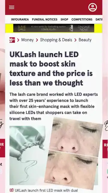 Uklash ad: LED Skincare For All Faces & Places